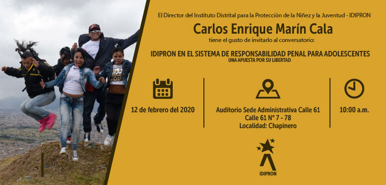 Jóvenes saltando en portada invitación a conversatorio responsabilidad Penal