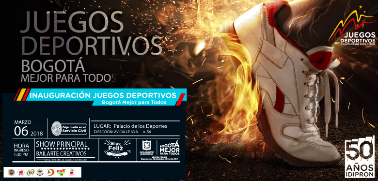 Invitación inauguración Juegos deportivos Bogotá marzo 6 2018