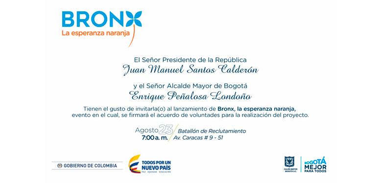 Invitación lanzamiento "Bronx, la esperanza naranja"