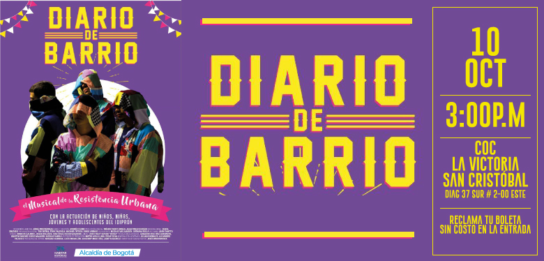 Invitación Obra musical teatral Diario de Barrio
