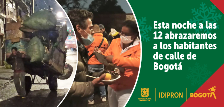 Esta noche a las 12 abrazaremos a los habitantes de calle de Bogotá